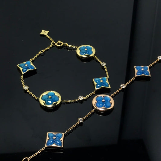 [Limara]STAR AND SUN 4 MOTIF BLUE BRACELET