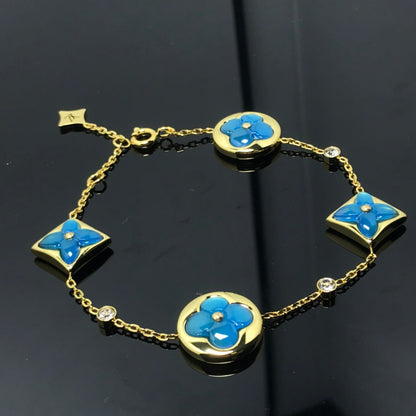 [Limara]STAR AND SUN 4 MOTIF BLUE BRACELET