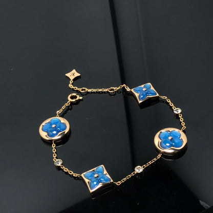 [Limara]STAR AND SUN 4 MOTIF BLUE BRACELET