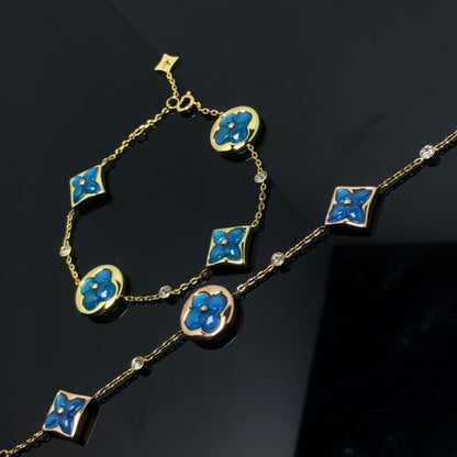 [Limara]STAR AND SUN 4 MOTIF BLUE BRACELET