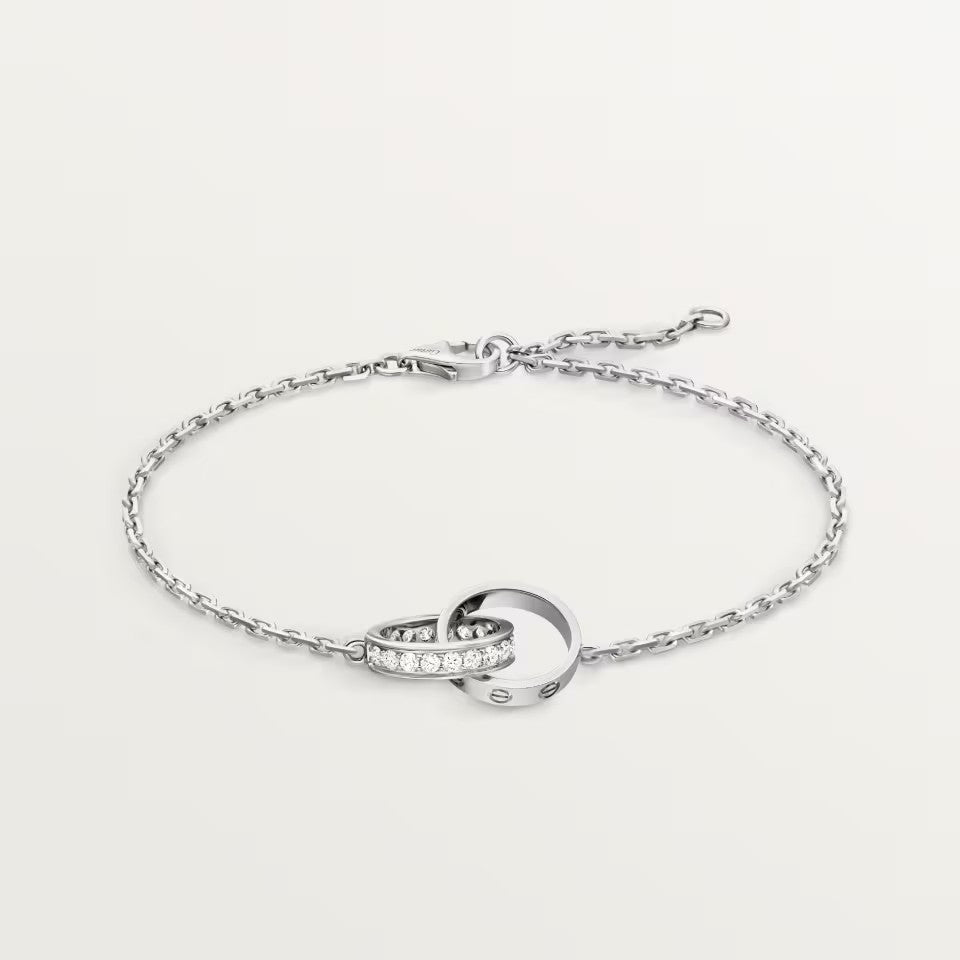 [Limara] LOVE DOUBLE RING HALF DIAMOND BRACELET