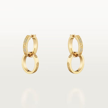 [Limara] LOVE 3.3MM DANGLE HALF DIAMOND EARRINGS