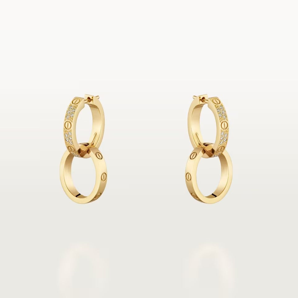 [Limara] LOVE 3.3MM DANGLE HALF DIAMOND EARRINGS