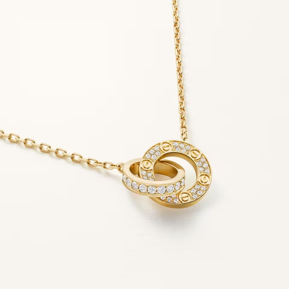 [Limara] LOVE  FULL DIAMOND PENDANT NECKLACE