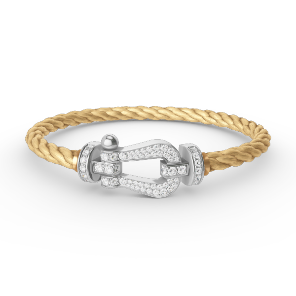 [Limara]FORCE LARGE HORSESHOE FULL DIAMOND BRACELET - WHITE GOLD