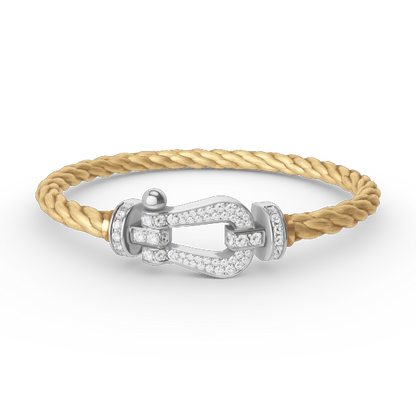 [Limara]FORCE LARGE HORSESHOE FULL DIAMOND BRACELET - WHITE GOLD