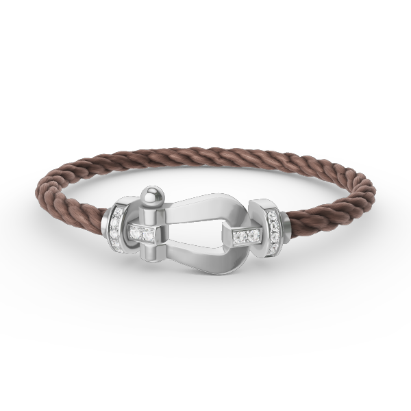 [Limara]FORCE LARGE HORSESHOE HALF DIAMOND BRACELET - WHITE GOLD
