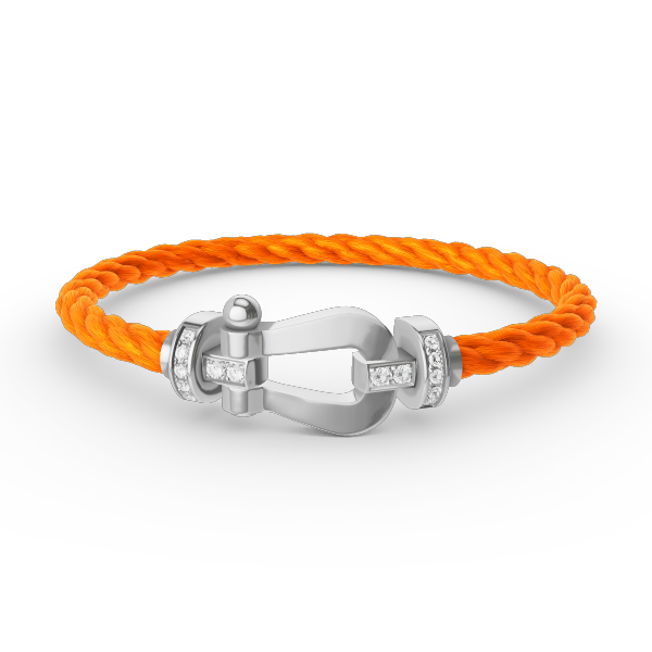 [Limara]FORCE LARGE HORSESHOE HALF DIAMOND BRACELET - WHITE GOLD