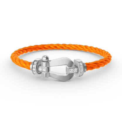 [Limara]FORCE LARGE HORSESHOE HALF DIAMOND BRACELET - WHITE GOLD