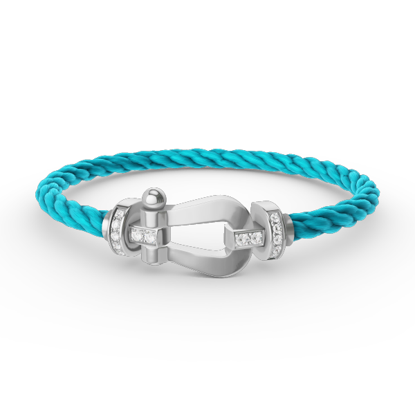 [Limara]FORCE LARGE HORSESHOE HALF DIAMOND BRACELET - WHITE GOLD