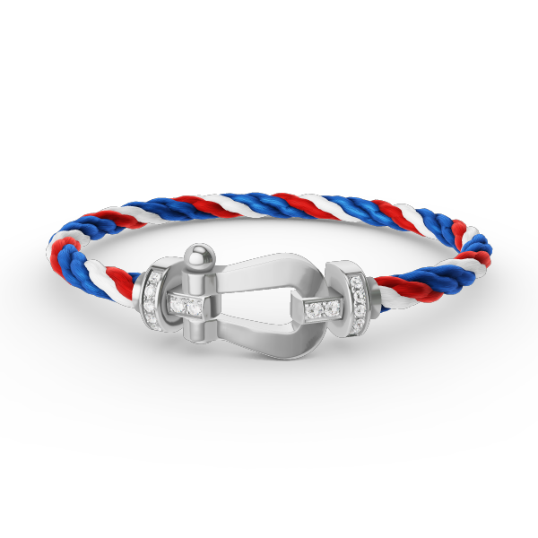 [Limara]FORCE LARGE HORSESHOE HALF DIAMOND BRACELET - WHITE GOLD