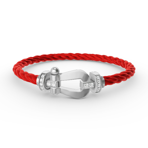 [Limara]FORCE LARGE HORSESHOE HALF DIAMOND BRACELET - WHITE GOLD