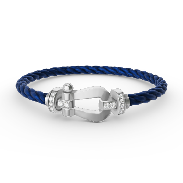 [Limara]FORCE LARGE HORSESHOE HALF DIAMOND BRACELET - WHITE GOLD