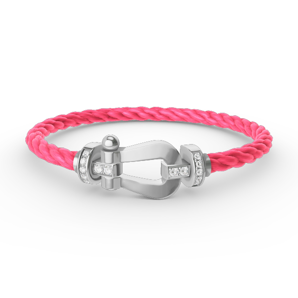 [Limara]FORCE LARGE HORSESHOE HALF DIAMOND BRACELET - WHITE GOLD