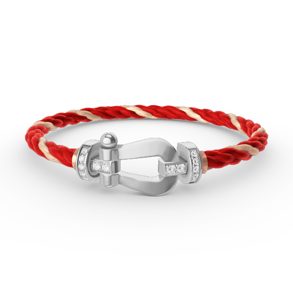 [Limara]FORCE LARGE HORSESHOE HALF DIAMOND BRACELET - WHITE GOLD