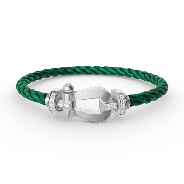 [Limara]FORCE LARGE HORSESHOE HALF DIAMOND BRACELET - WHITE GOLD