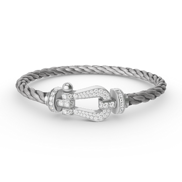 [Limara]FORCE LARGE HORSESHOE FULL DIAMOND BRACELET SILVER