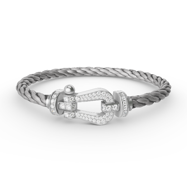 [Limara]FORCE LARGE HORSESHOE FULL DIAMOND BRACELET - WHITE GOLD