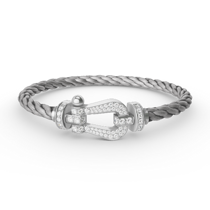[Limara]FORCE LARGE HORSESHOE FULL DIAMOND BRACELET - WHITE GOLD