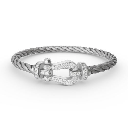 [Limara]FORCE LARGE HORSESHOE FULL DIAMOND BRACELET - WHITE GOLD