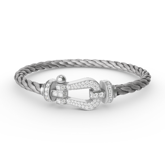 [Limara]FORCE LARGE HORSESHOE FULL DIAMOND BRACELET - WHITE GOLD