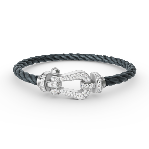 [Limara]FORCE LARGE HORSESHOE FULL DIAMOND BRACELET - WHITE GOLD