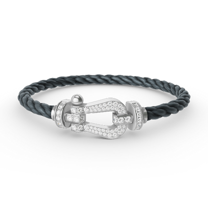 [Limara]FORCE LARGE HORSESHOE FULL DIAMOND BRACELET - WHITE GOLD