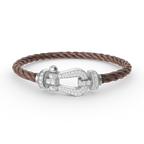 [Limara]FORCE LARGE HORSESHOE FULL DIAMOND BRACELET - WHITE GOLD