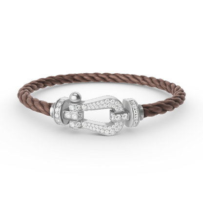 [Limara]FORCE LARGE HORSESHOE FULL DIAMOND BRACELET - WHITE GOLD