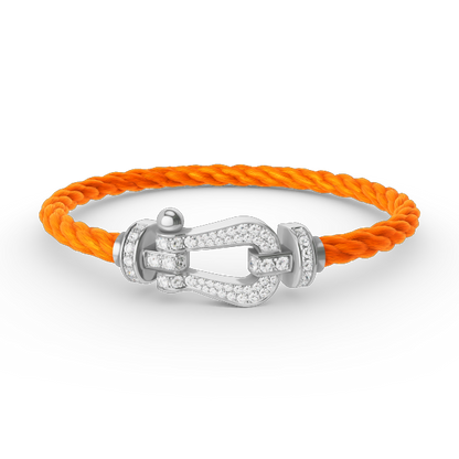 [Limara]FORCE LARGE HORSESHOE FULL DIAMOND BRACELET - WHITE GOLD