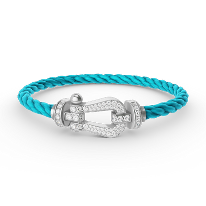 [Limara]FORCE LARGE HORSESHOE FULL DIAMOND BRACELET - WHITE GOLD