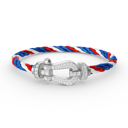 [Limara]FORCE LARGE HORSESHOE FULL DIAMOND BRACELET - WHITE GOLD