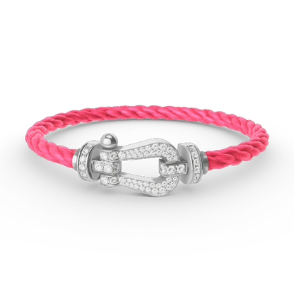 [Limara]FORCE LARGE HORSESHOE FULL DIAMOND BRACELET - WHITE GOLD
