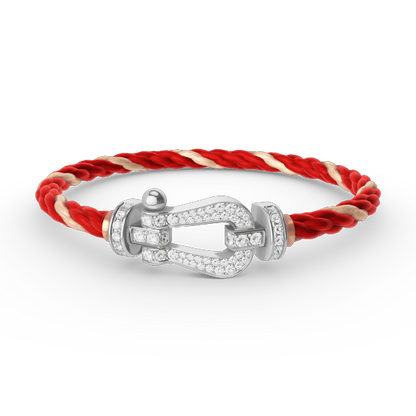 [Limara]FORCE LARGE HORSESHOE FULL DIAMOND BRACELET - WHITE GOLD