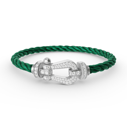 [Limara]FORCE LARGE HORSESHOE FULL DIAMOND BRACELET - WHITE GOLD