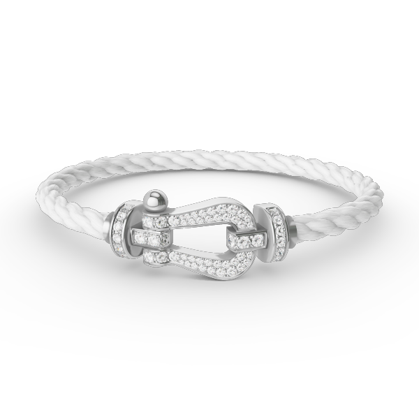 [Limara]FORCE LARGE HORSESHOE FULL DIAMOND BRACELET - WHITE GOLD